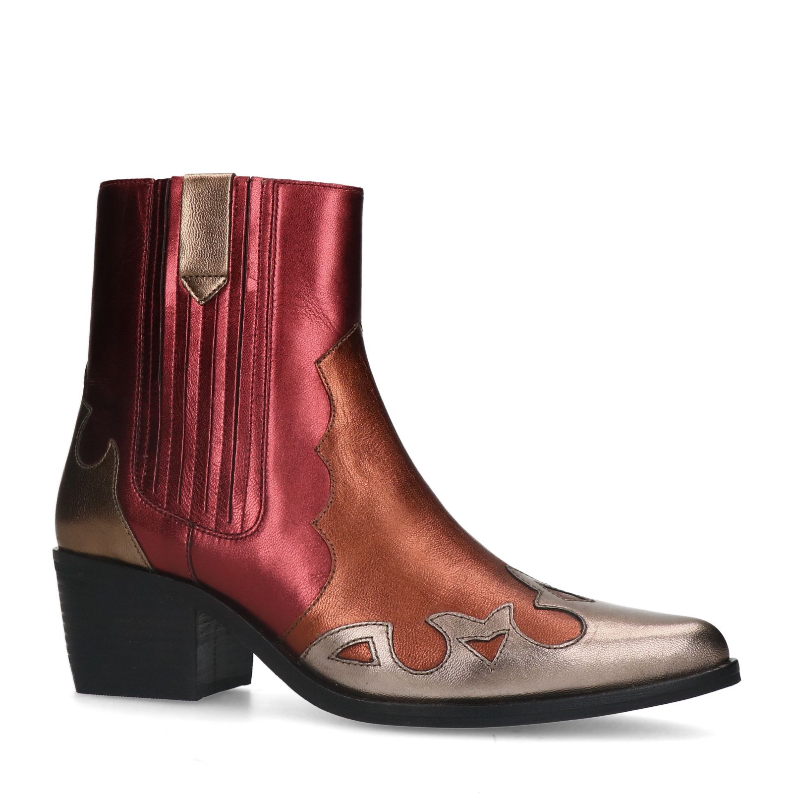 Bruine metallic leren cowboy laarzen