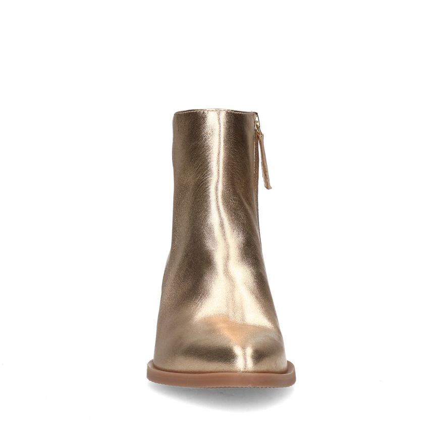 Goudkleurige leren metallic cowboy laarzen