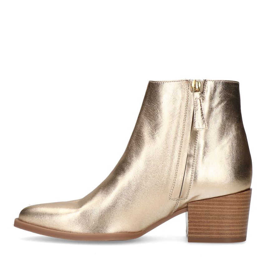 Goudkleurige leren metallic cowboy laarzen