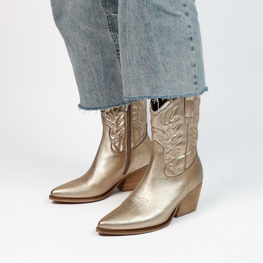 Gouden metallic cowboy laarzen