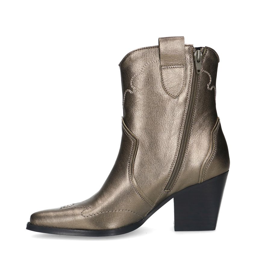 Goudkleurige metallic leren cowboy laarzen