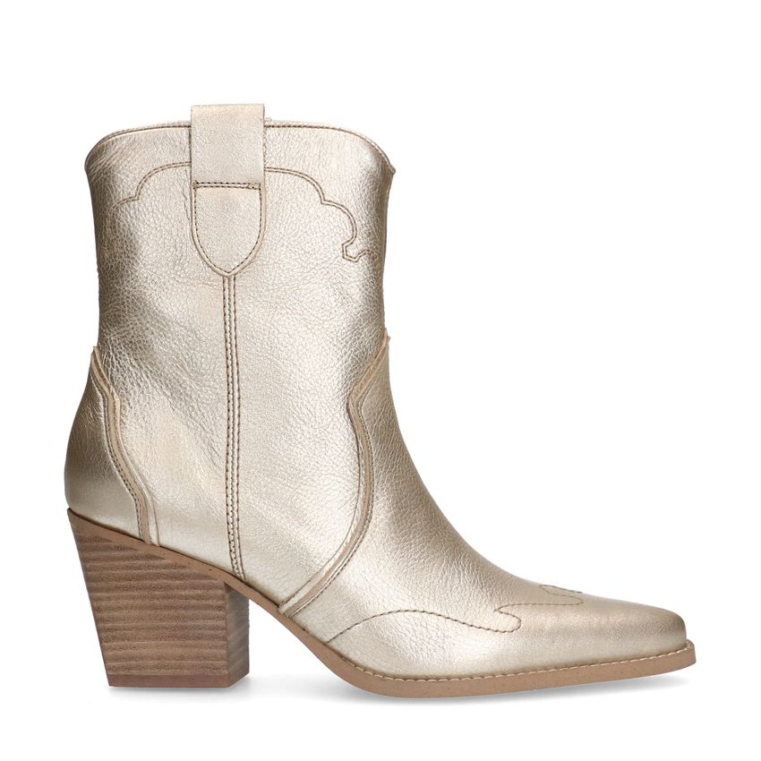 Goldfarbene Cowboystiefel aus Leder