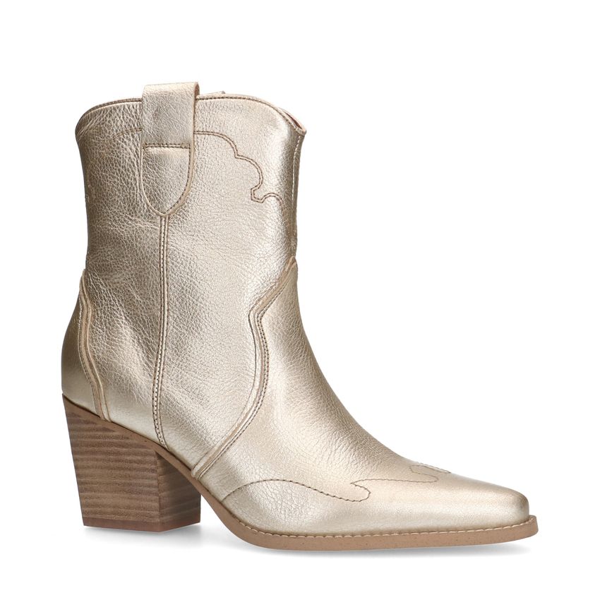 Goldfarbene Cowboystiefel aus Leder