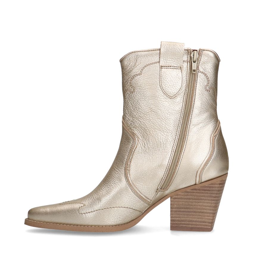 Goldfarbene Cowboystiefel aus Leder