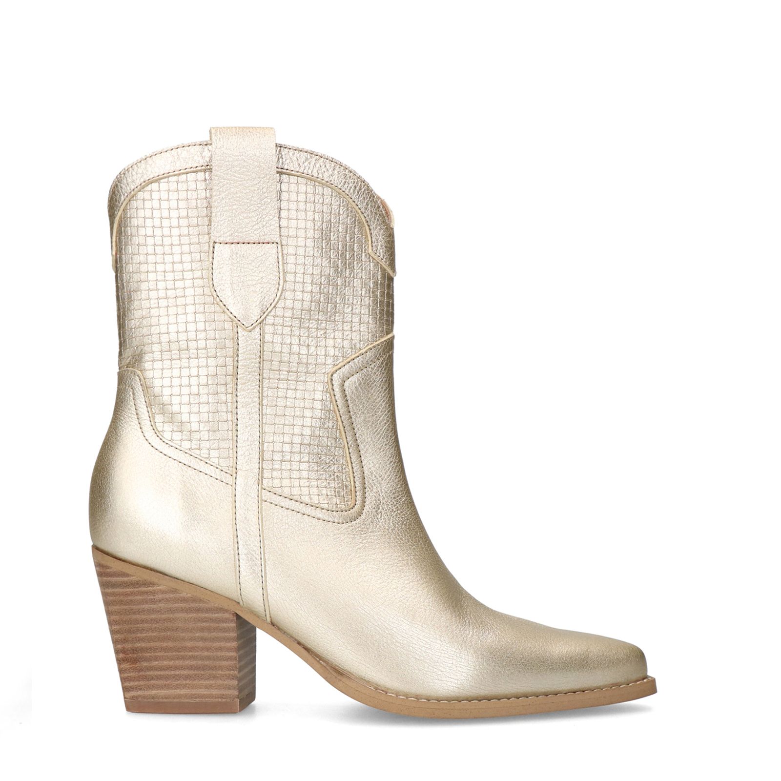 Goldfarbene Cowboystiefel aus Leder