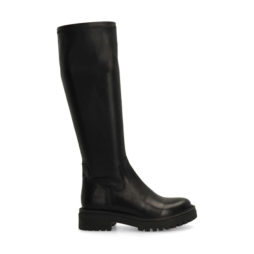 Schwarze Lederstiefel