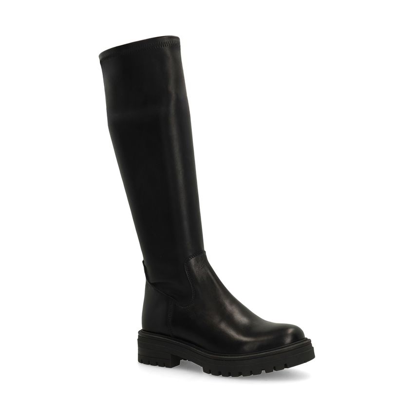 Schwarze Lederstiefel