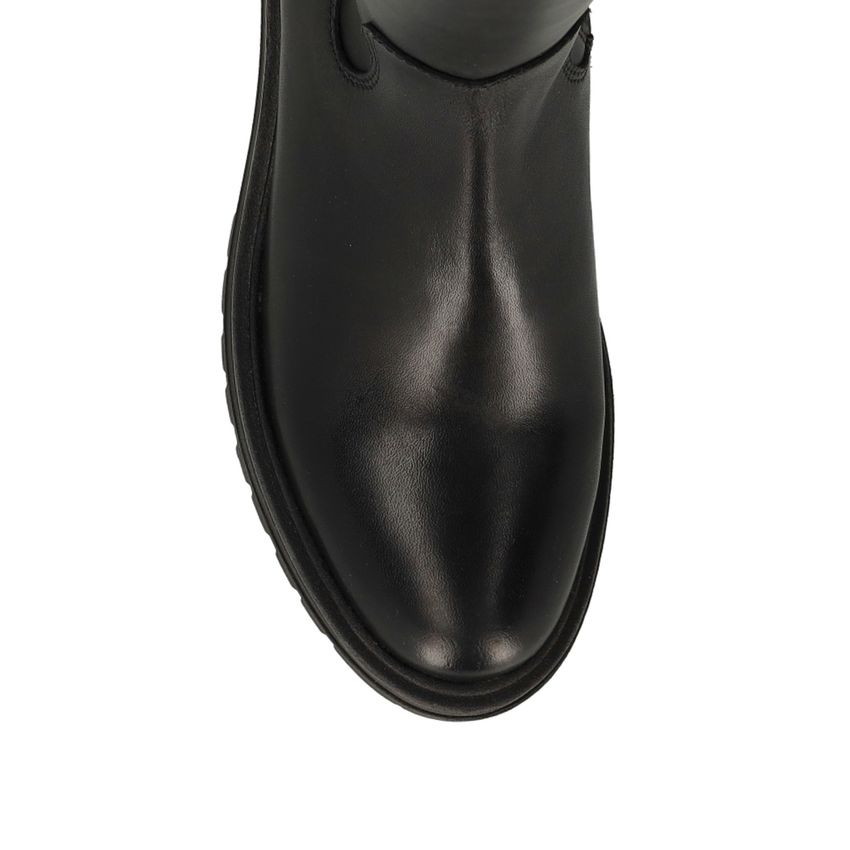 Schwarze Lederstiefel