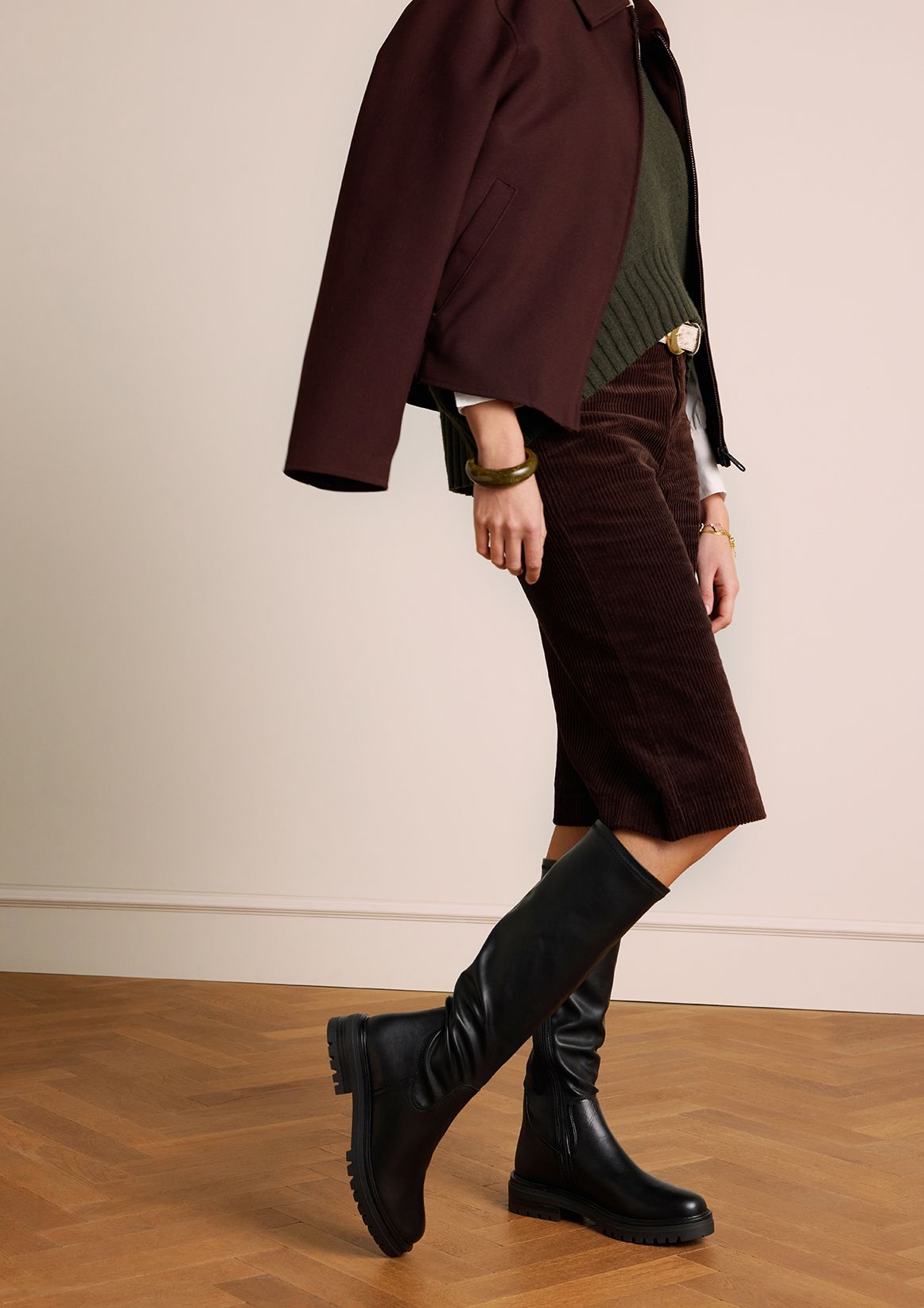 Schwarze Lederstiefel