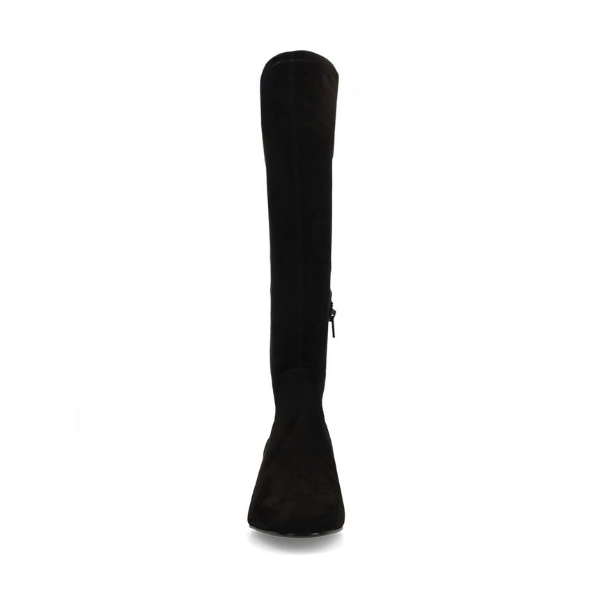 Zwarte stretch laarzen met hak