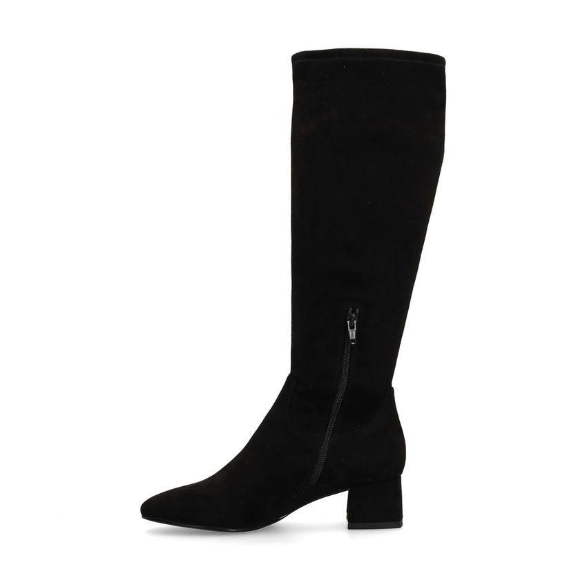 Schwarze Stretch-Stiefel mit Absatz