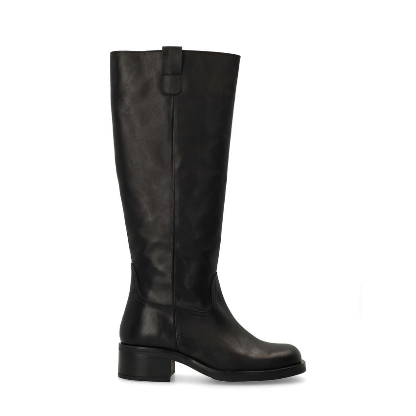 Schwarze Lederstiefel