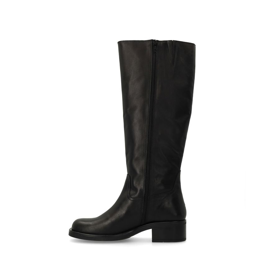 Schwarze Lederstiefel