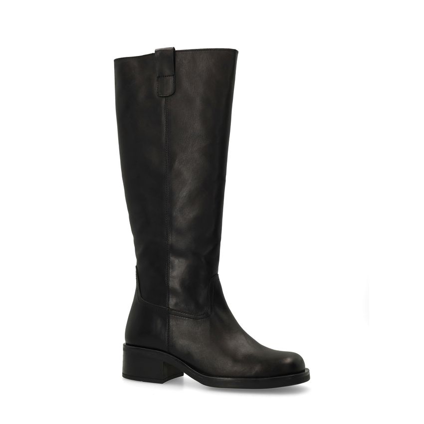 Schwarze Lederstiefel
