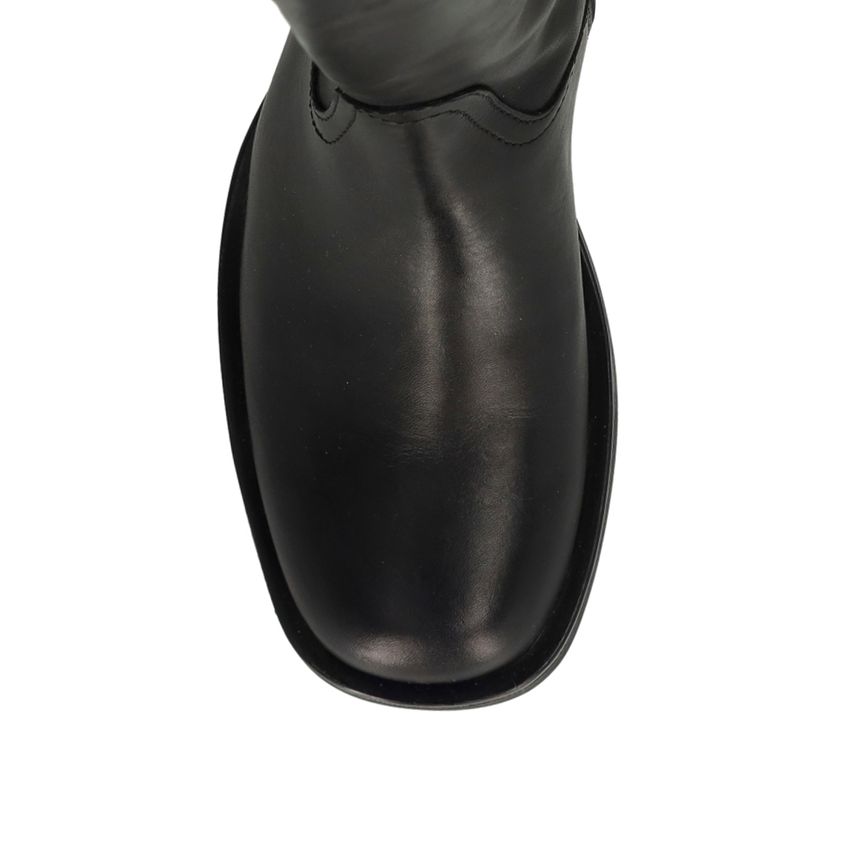 Schwarze Lederstiefel