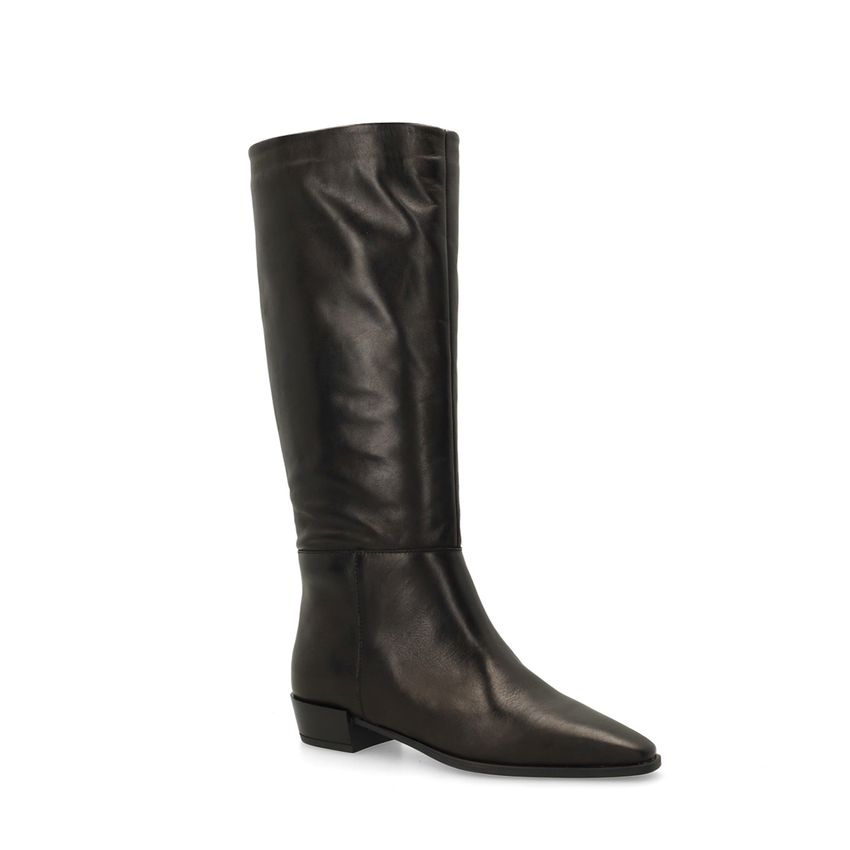 Schwarze Lederstiefel