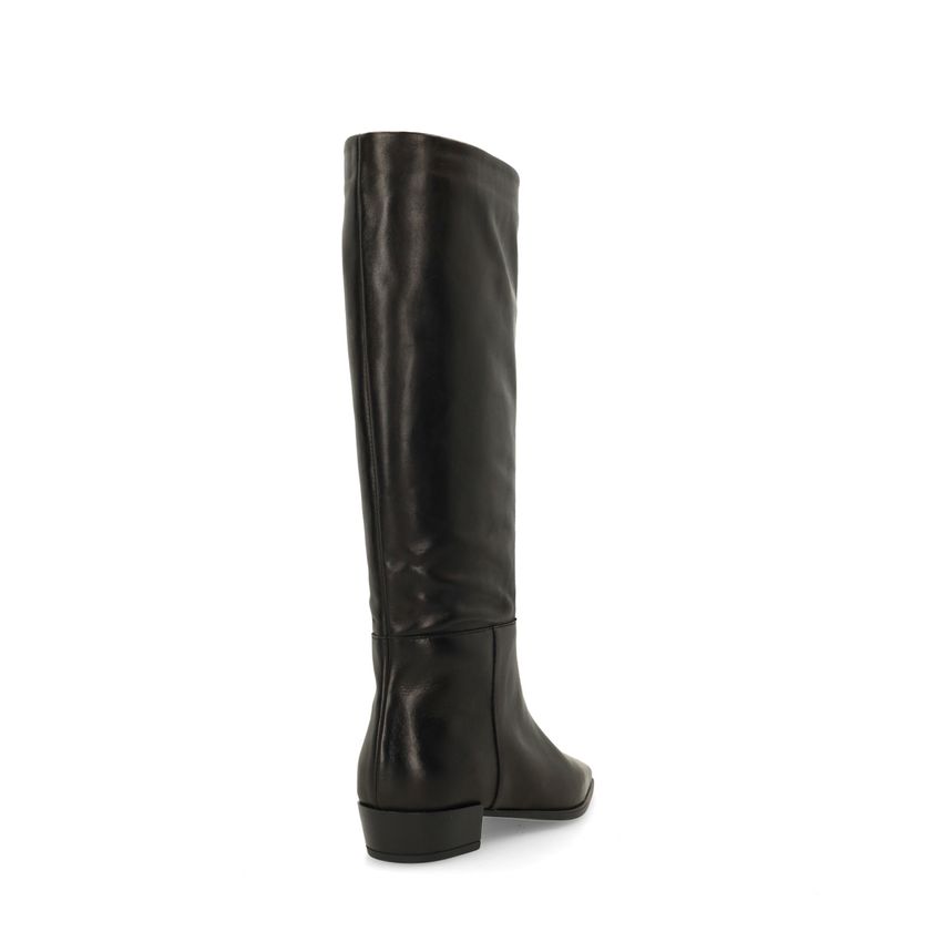 Schwarze Lederstiefel