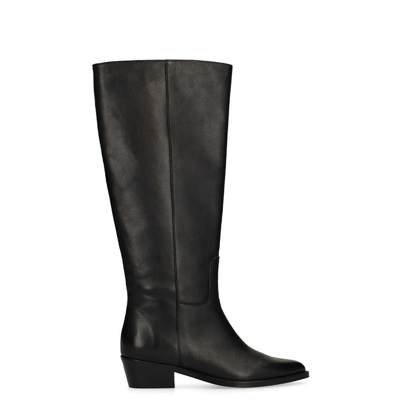 Schwarze Lederstiefel