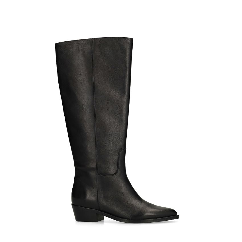 Schwarze Lederstiefel