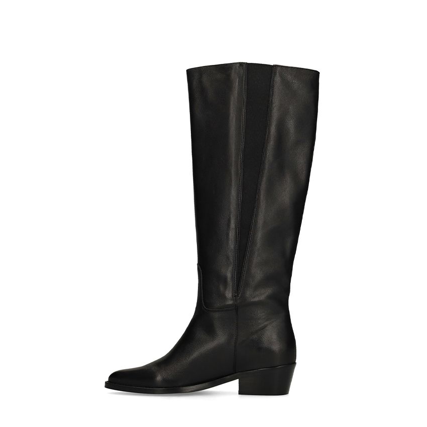 Schwarze Lederstiefel
