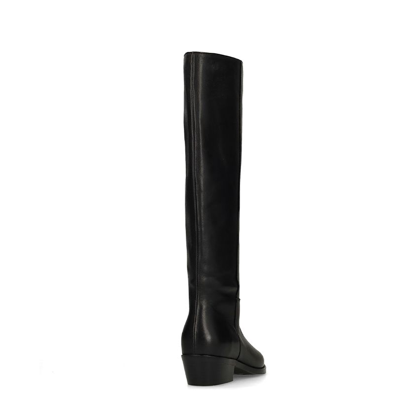 Schwarze Lederstiefel