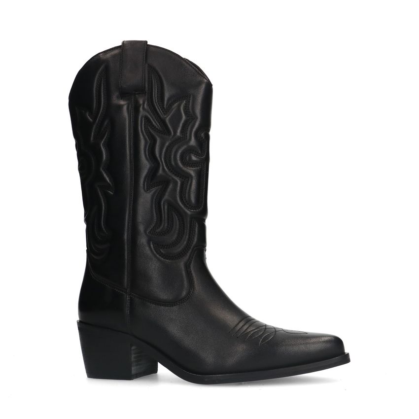 Schwarze Cowboystiefel aus Leder