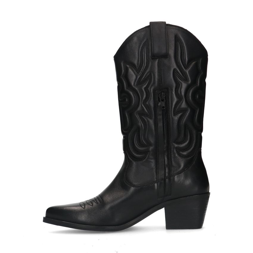 Schwarze Cowboystiefel aus Leder