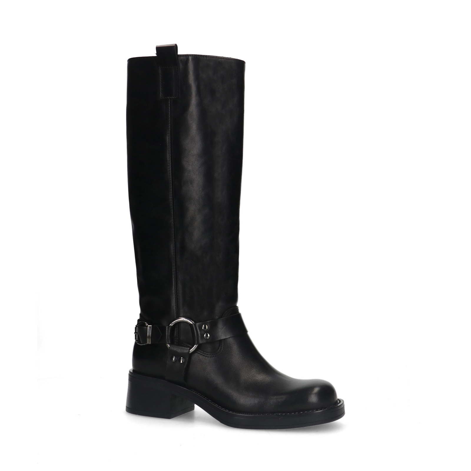 Zwarte leren hoge biker boots Hoge laarzen Manfield Manfield