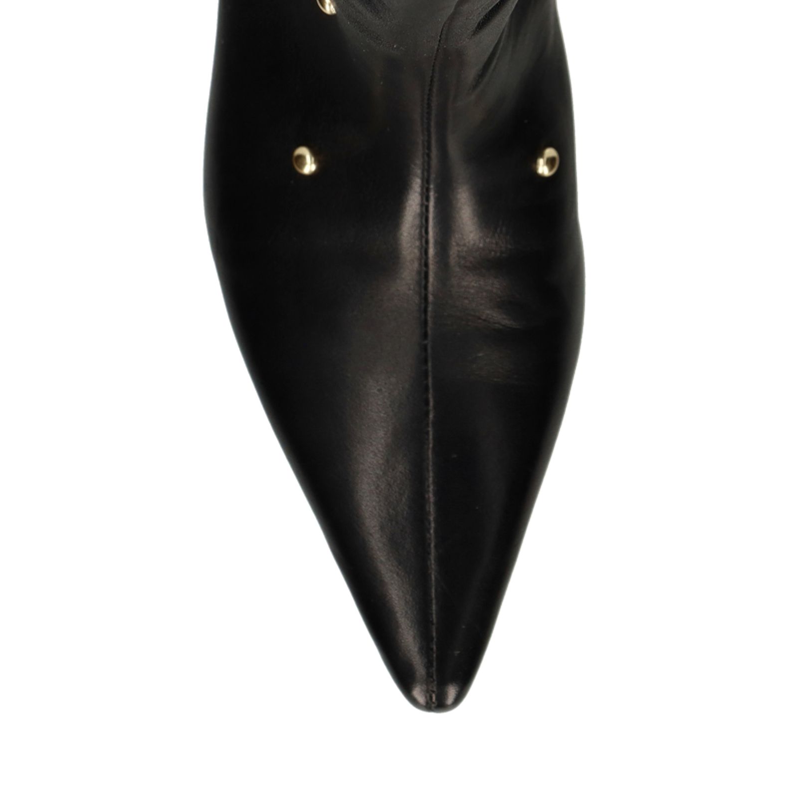 Zwarte leren hoge laarzen met studs