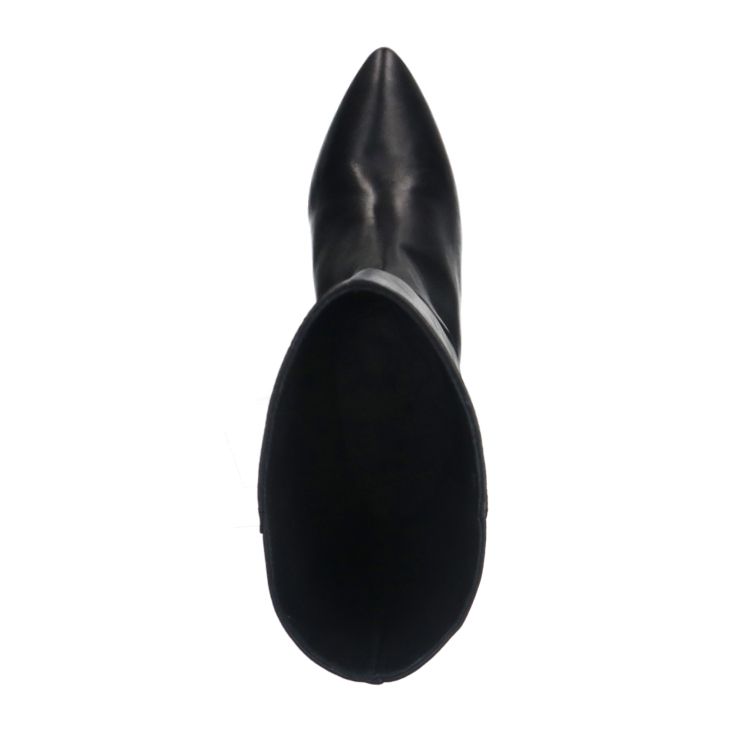 Schwarze Lederstiefel mit Absatz