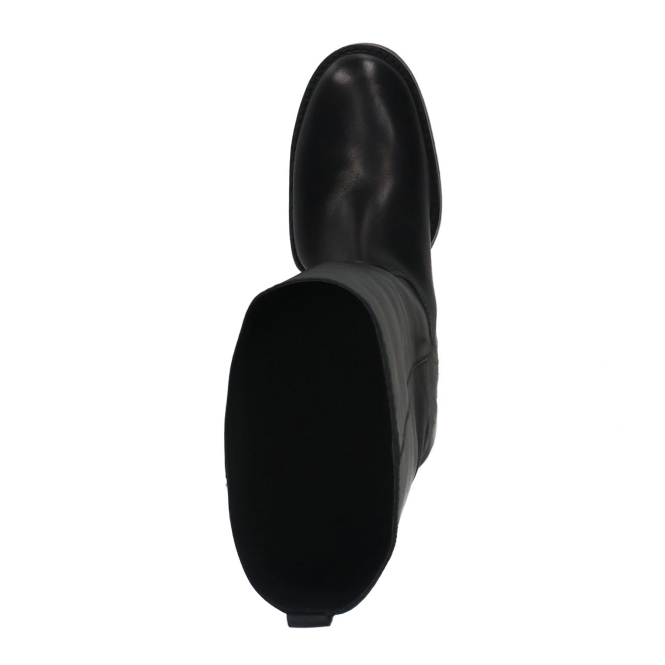 Schwarze Lederstiefel mit Absatz
