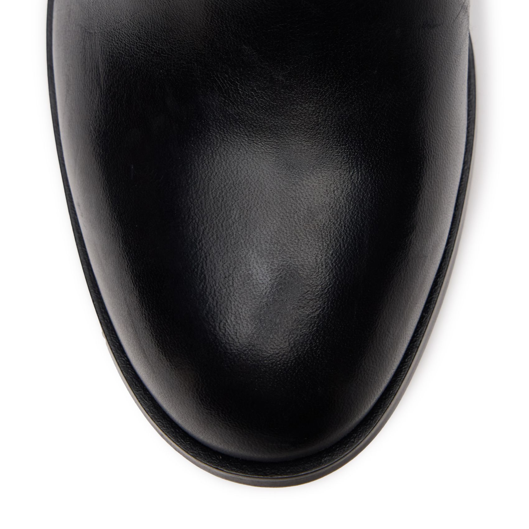 Schwarze Lederstiefel mit Absatz