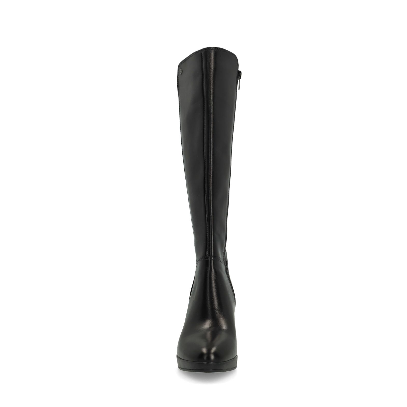 Schwarze Lederstiefel mit Absatz