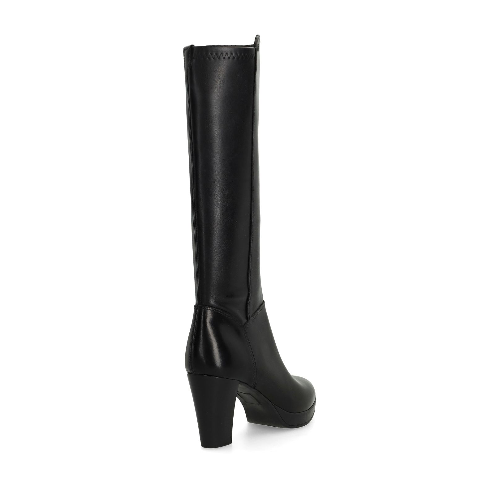 Schwarze Lederstiefel mit Absatz