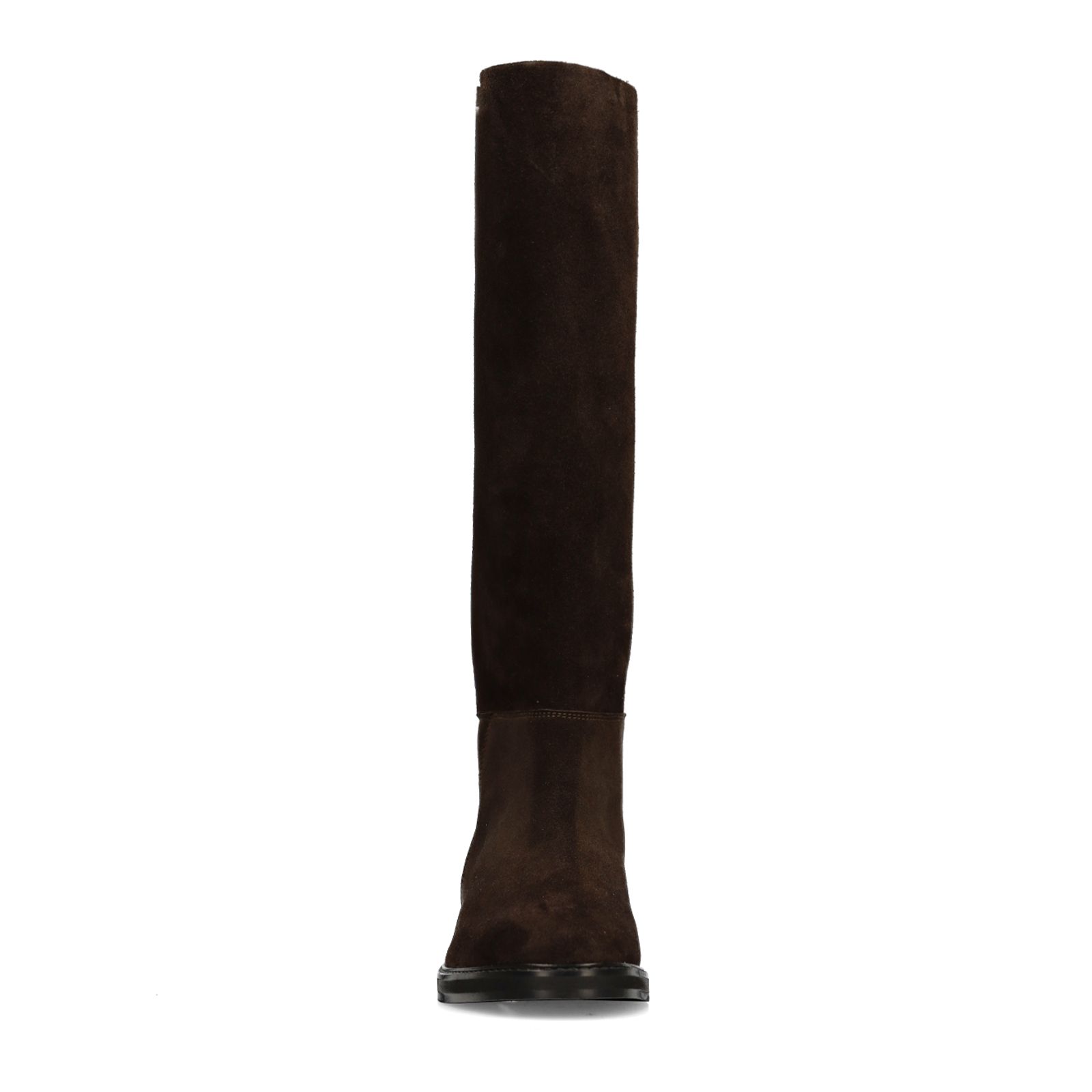 Dunkelbraune Veloursleder-Stiefel
