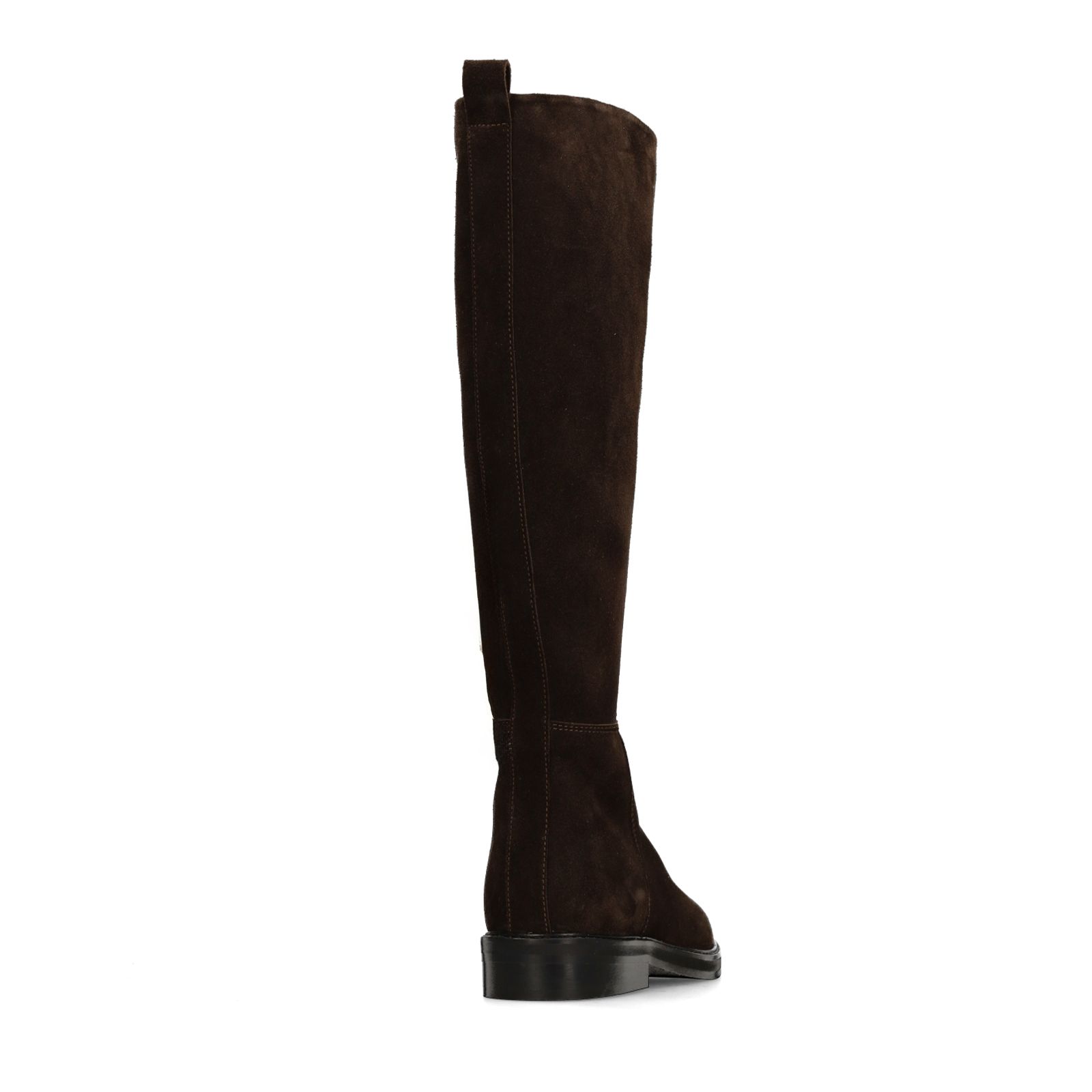 Dunkelbraune Veloursleder-Stiefel