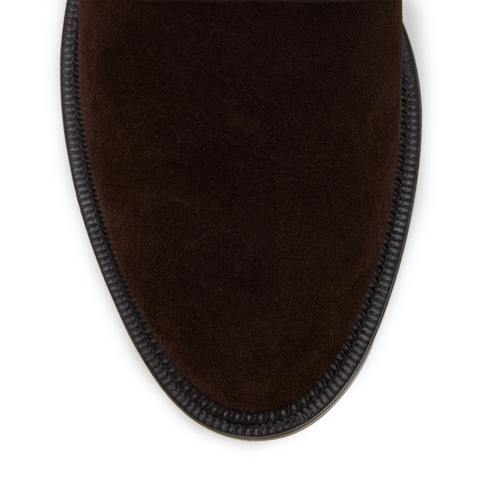 Dunkelbraune Veloursleder-Stiefel