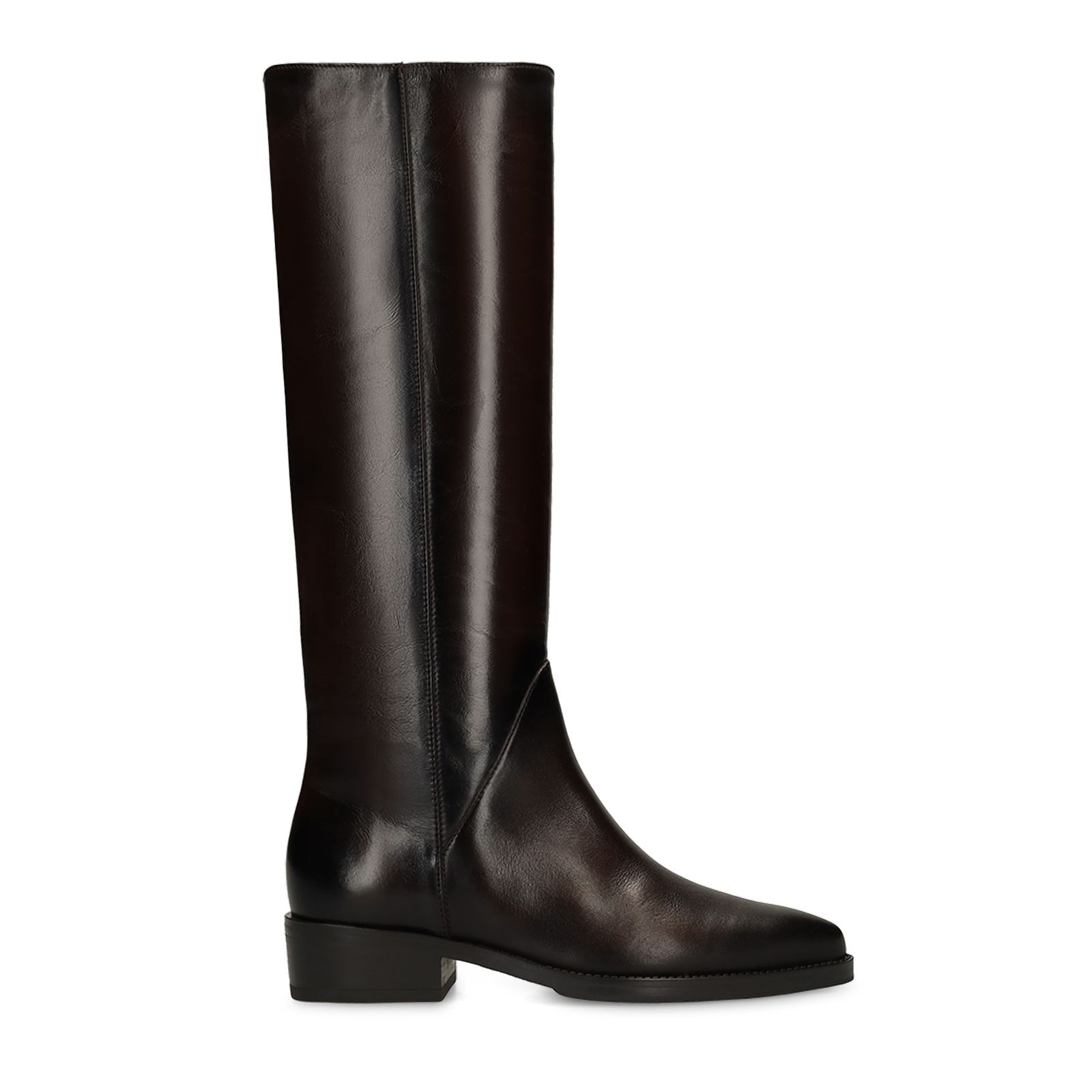 Dunkelbraune Lederstiefel
