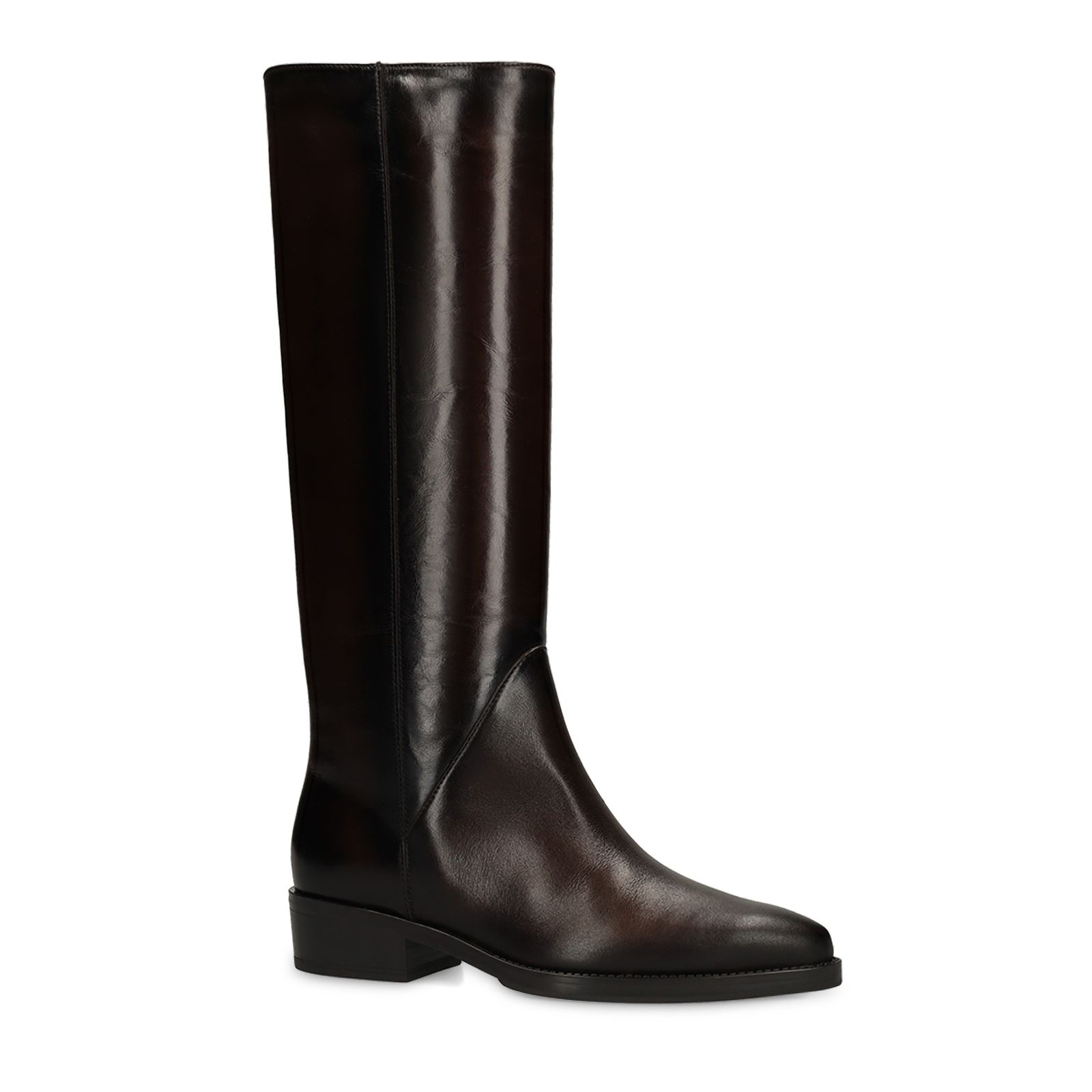 Dunkelbraune Lederstiefel