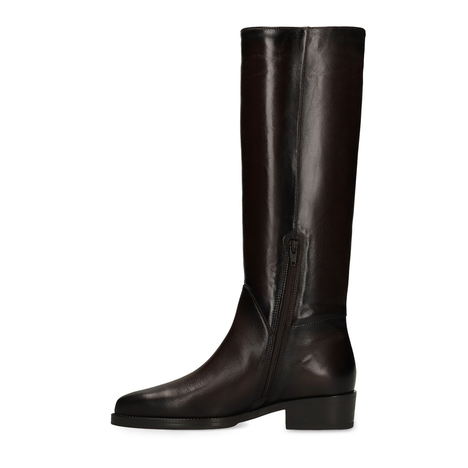 Dunkelbraune Lederstiefel
