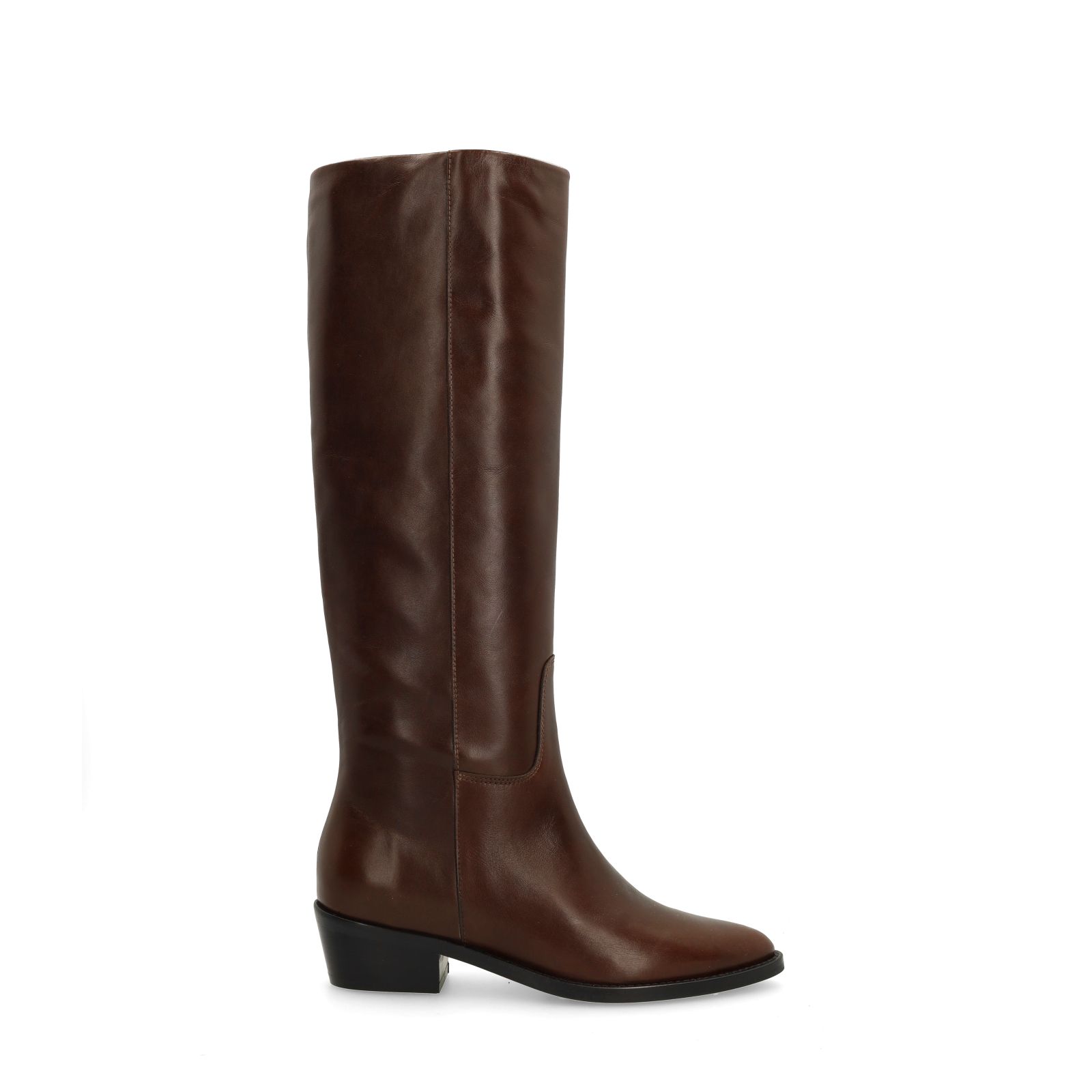 Dunkelbraune Lederstiefel