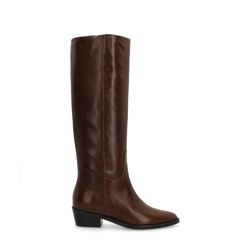 Dunkelbraune Lederstiefel