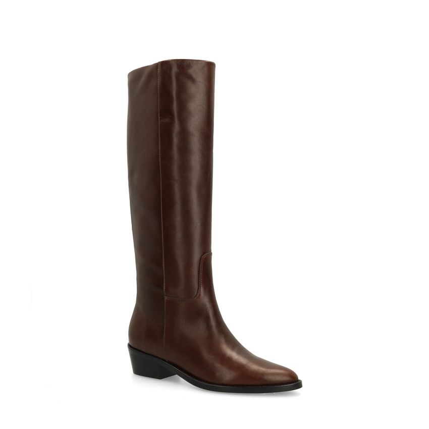 Dunkelbraune Lederstiefel