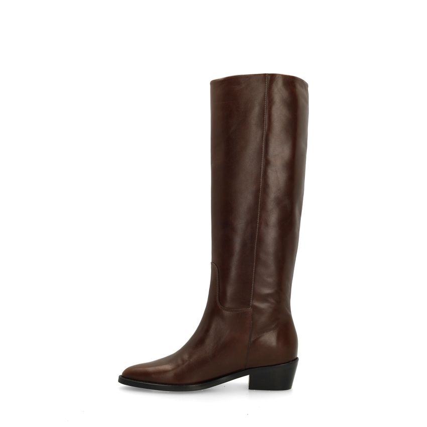 Dunkelbraune Lederstiefel