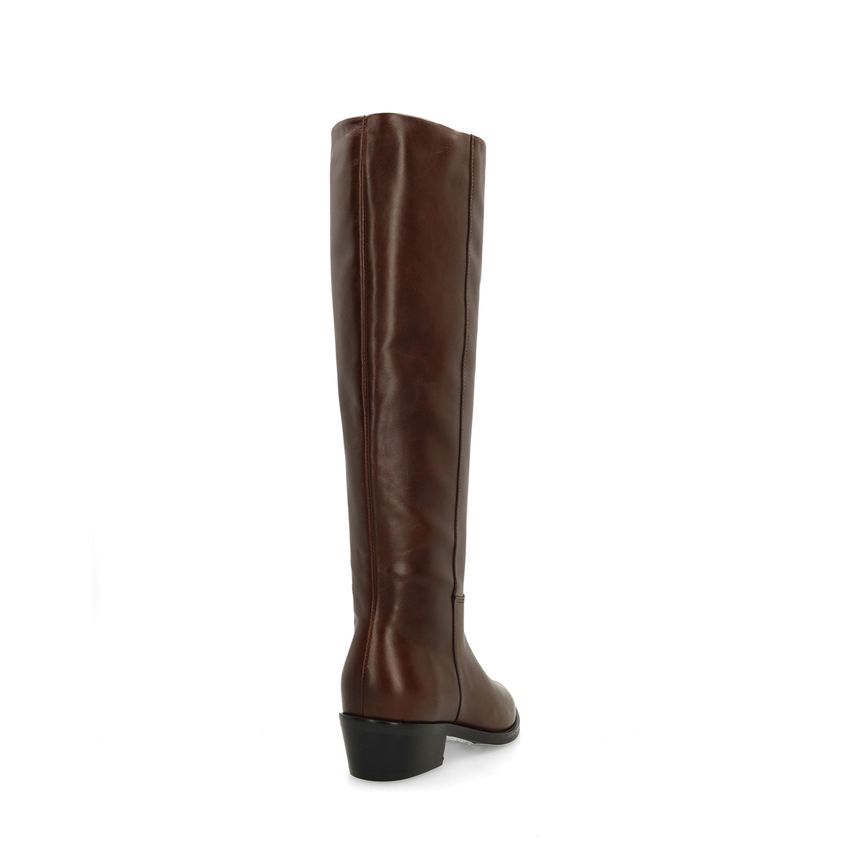 Dunkelbraune Lederstiefel