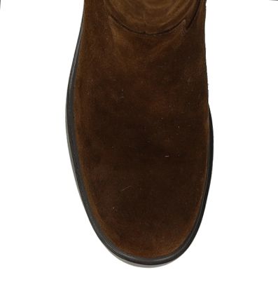 Dunkelbraune Veloursleder-Stiefel