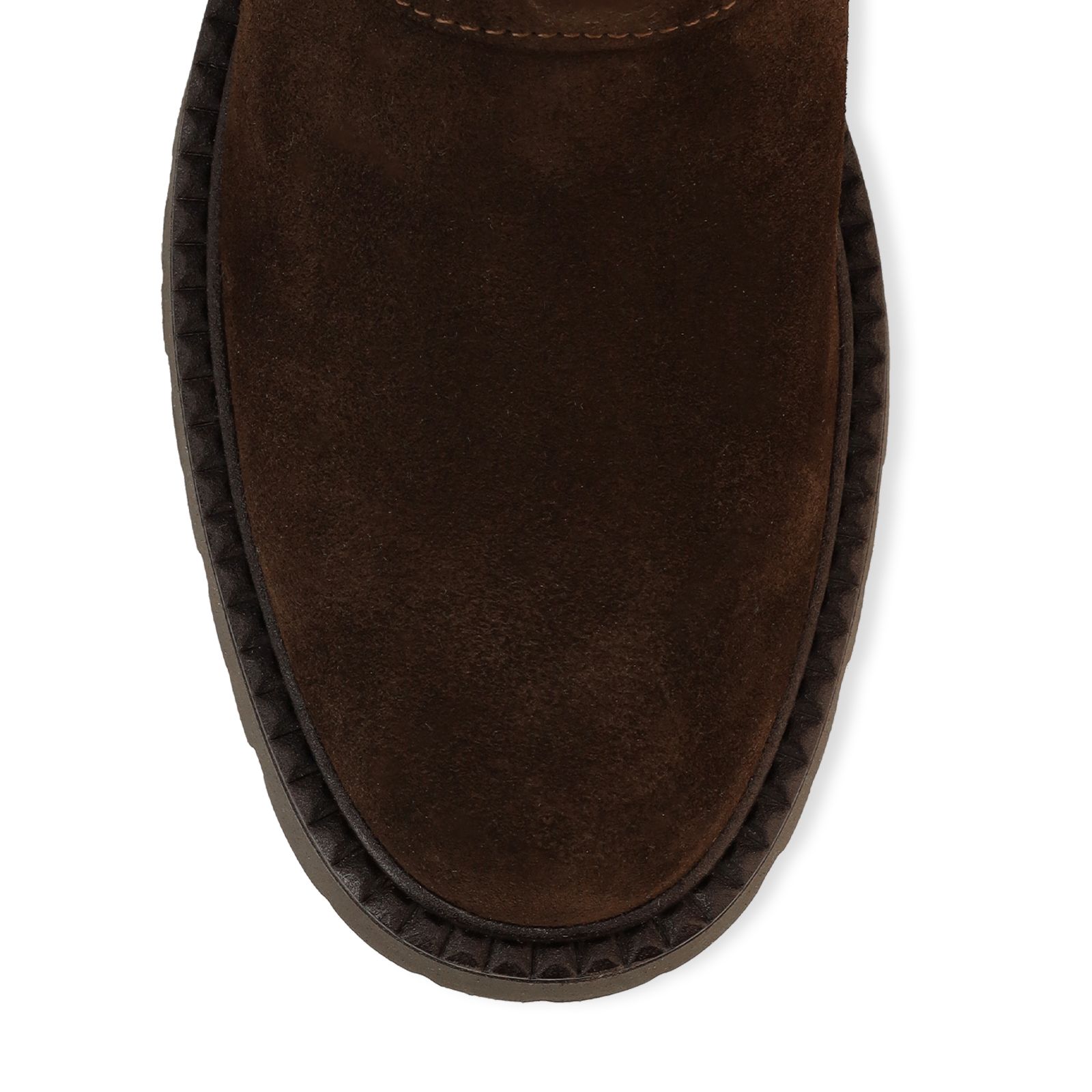 Dunkelbraune Veloursleder-Stiefel