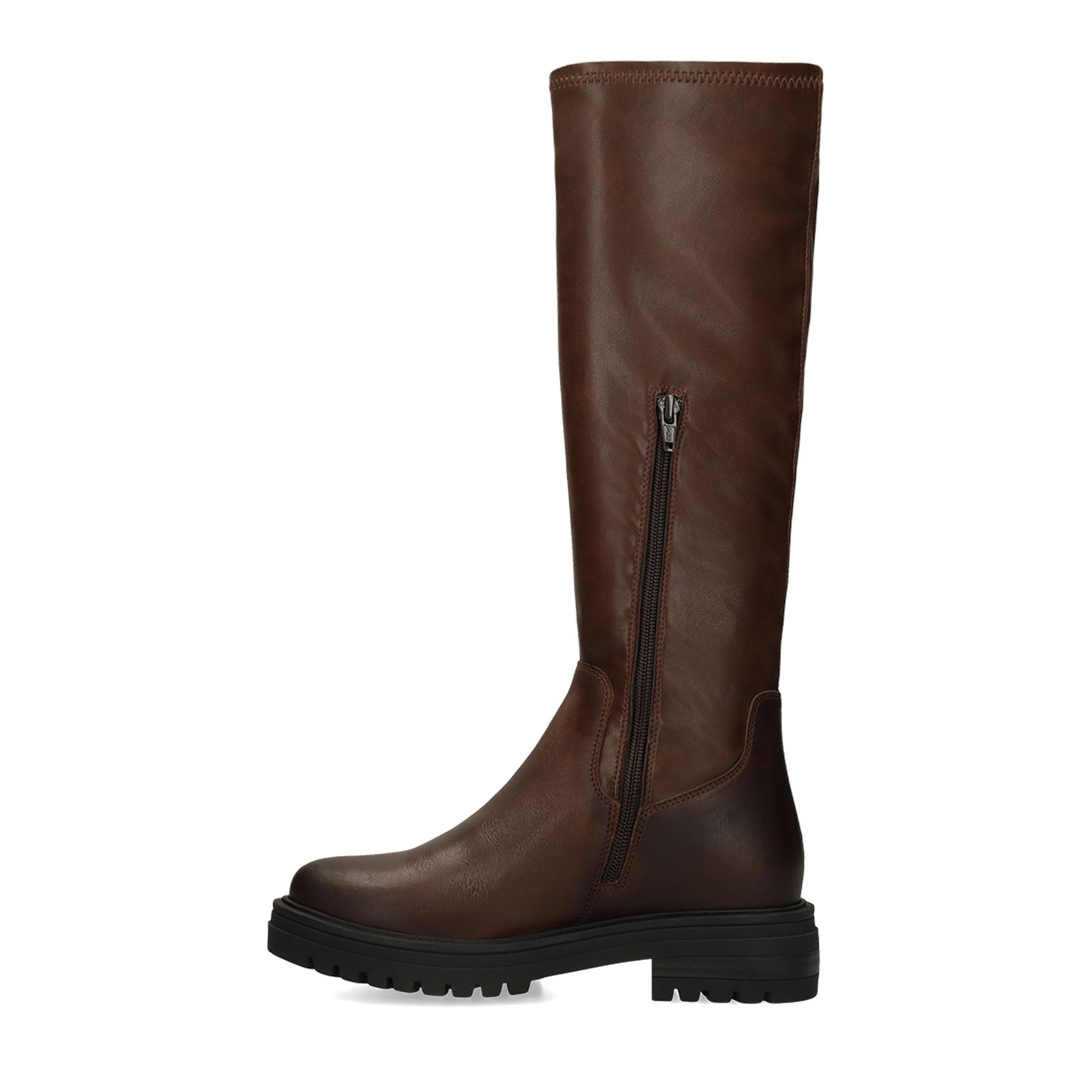 Braune Stretch-Stiefel aus Leder