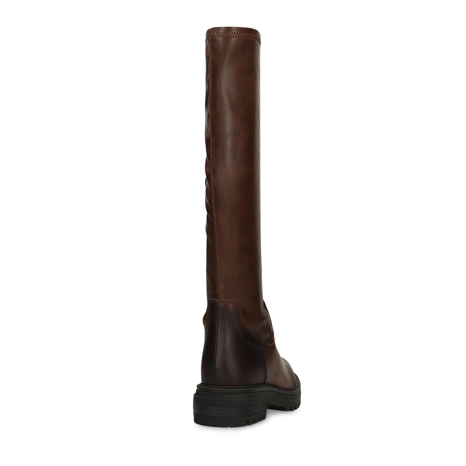 Braune Stretch-Stiefel aus Leder