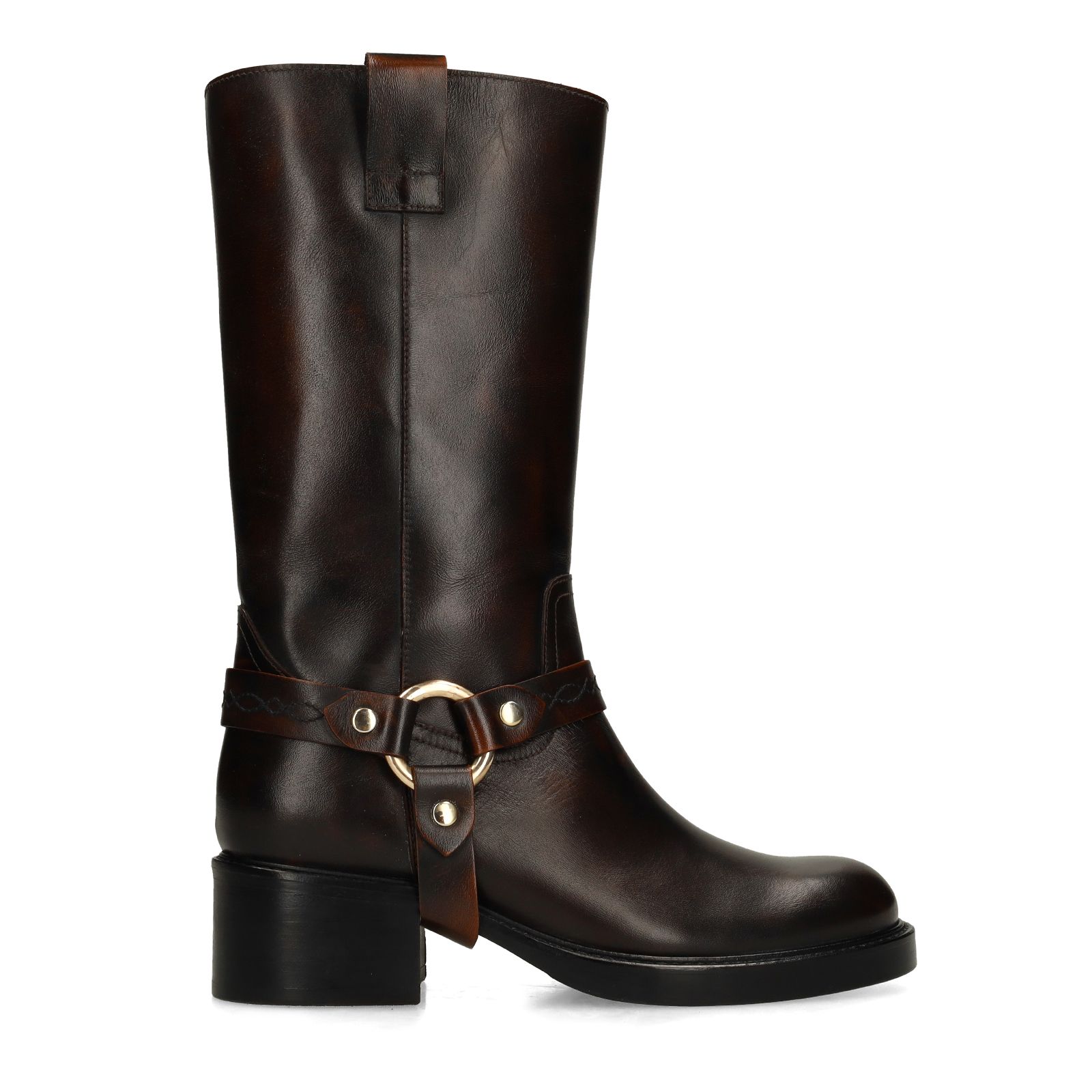 Dunkelbraune Lederstiefel